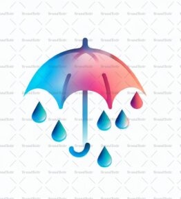 Abstrakte Regentropfen und Regenschirm